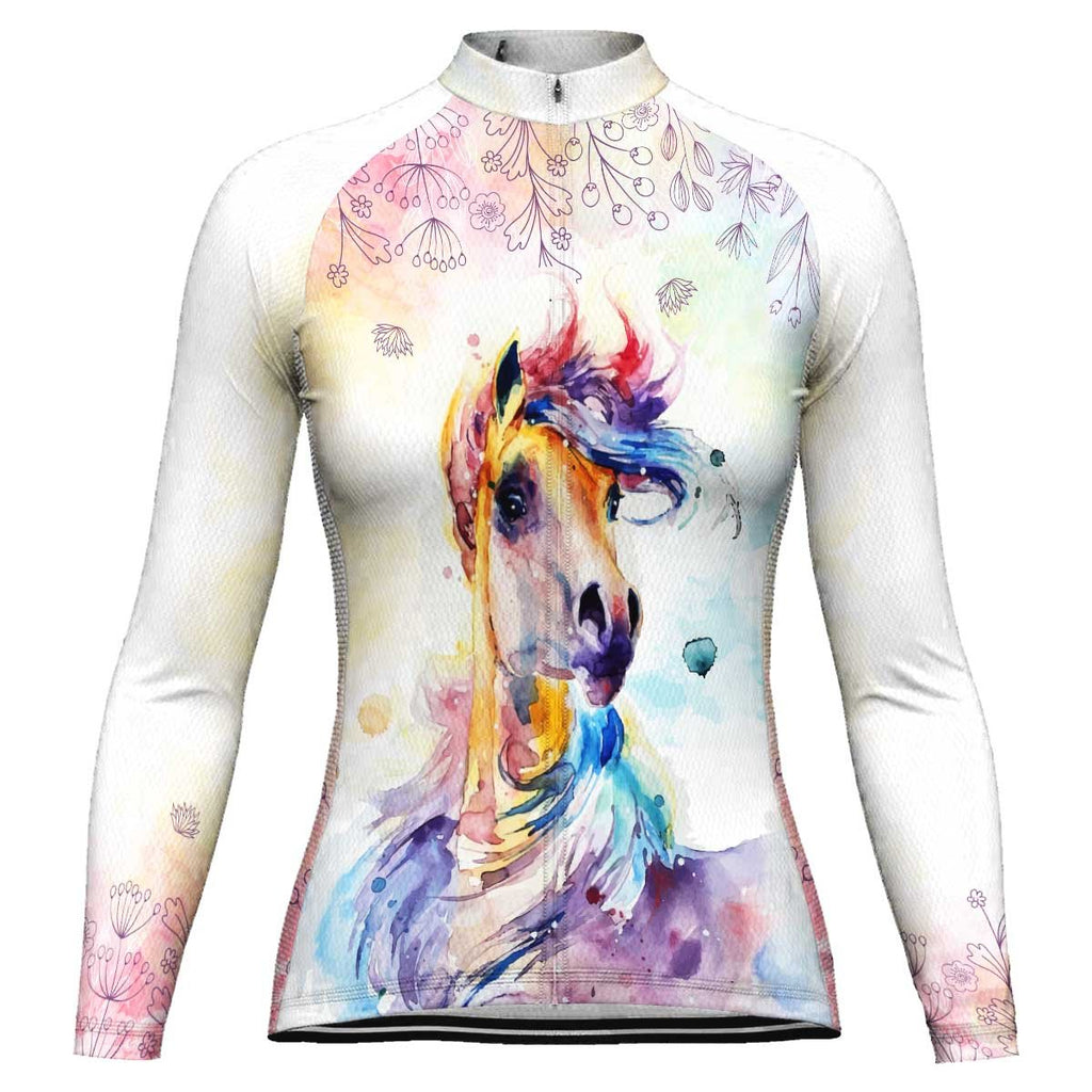 Horse Long Sleeve Cycling Jersey for Women