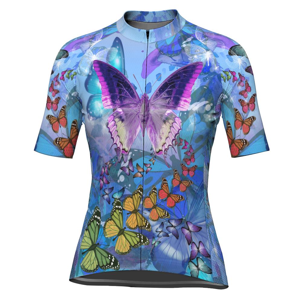 Butterfly Short Sleeve Cycling Jersey for Women
