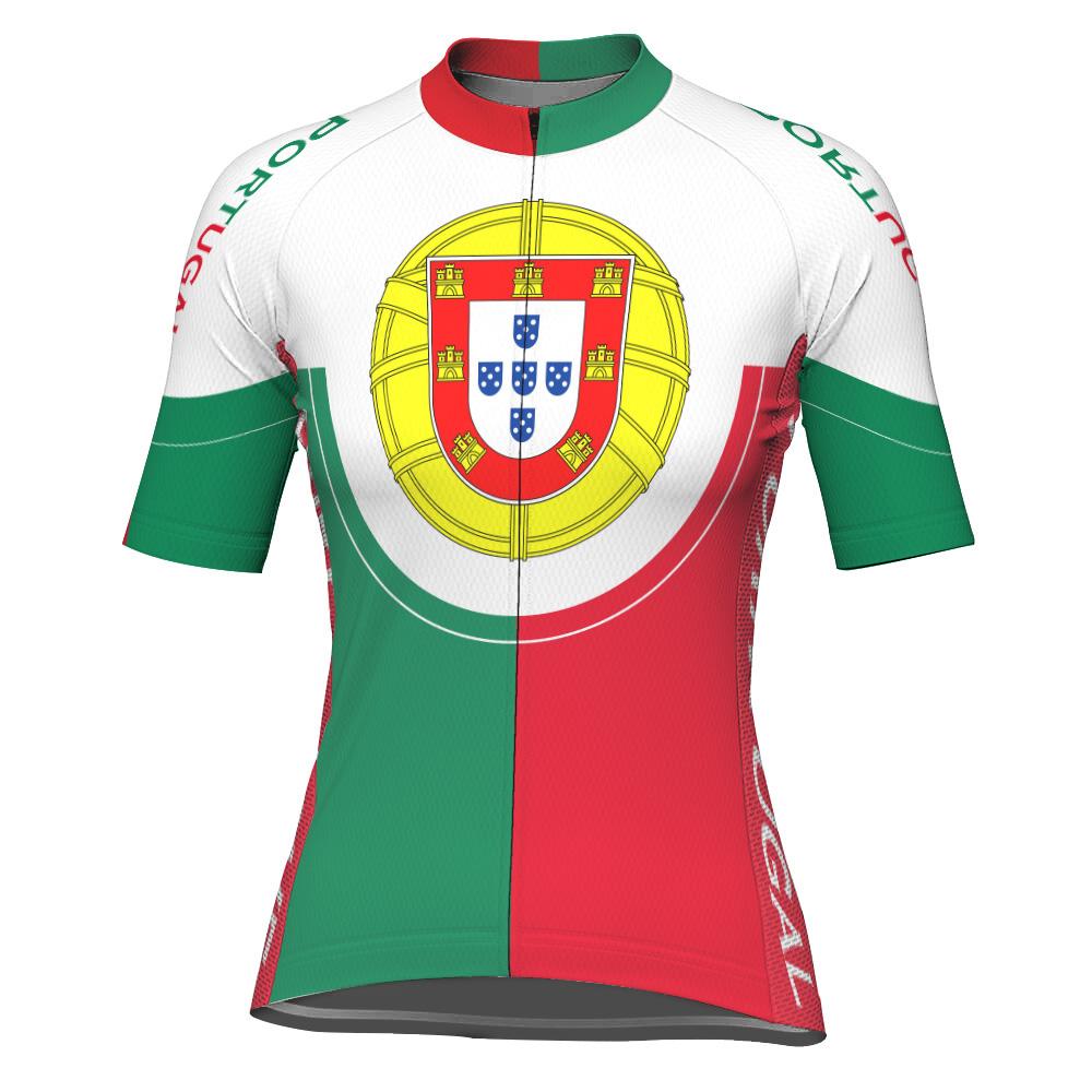 Customized Portugal Short Sleeve Cycling Jersey For Women