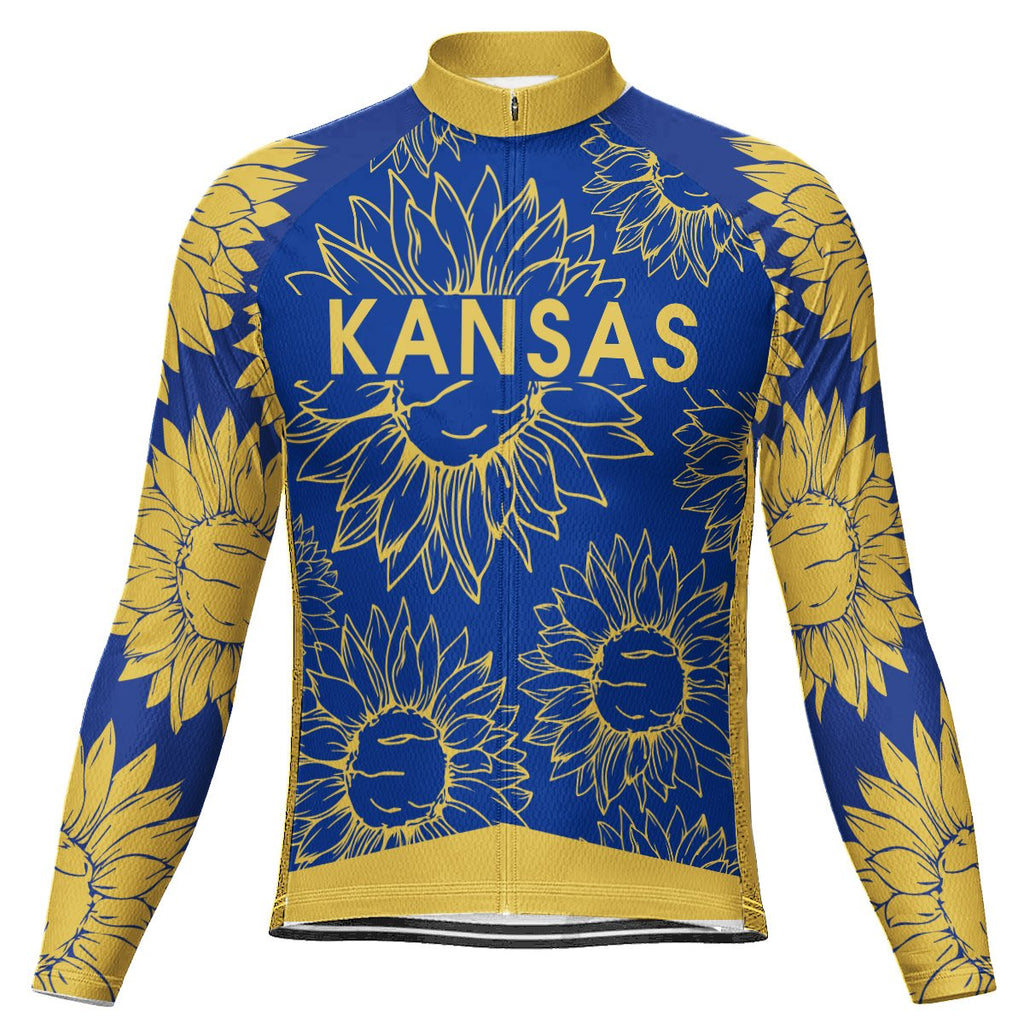 Customized Kansas Long Sleeve Cycling Jersey for Men