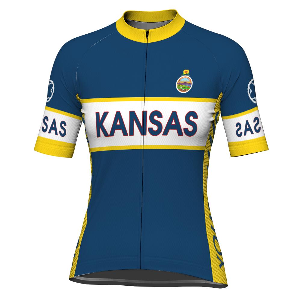 Customized Kansas Short Sleeve Cycling Jersey for Women