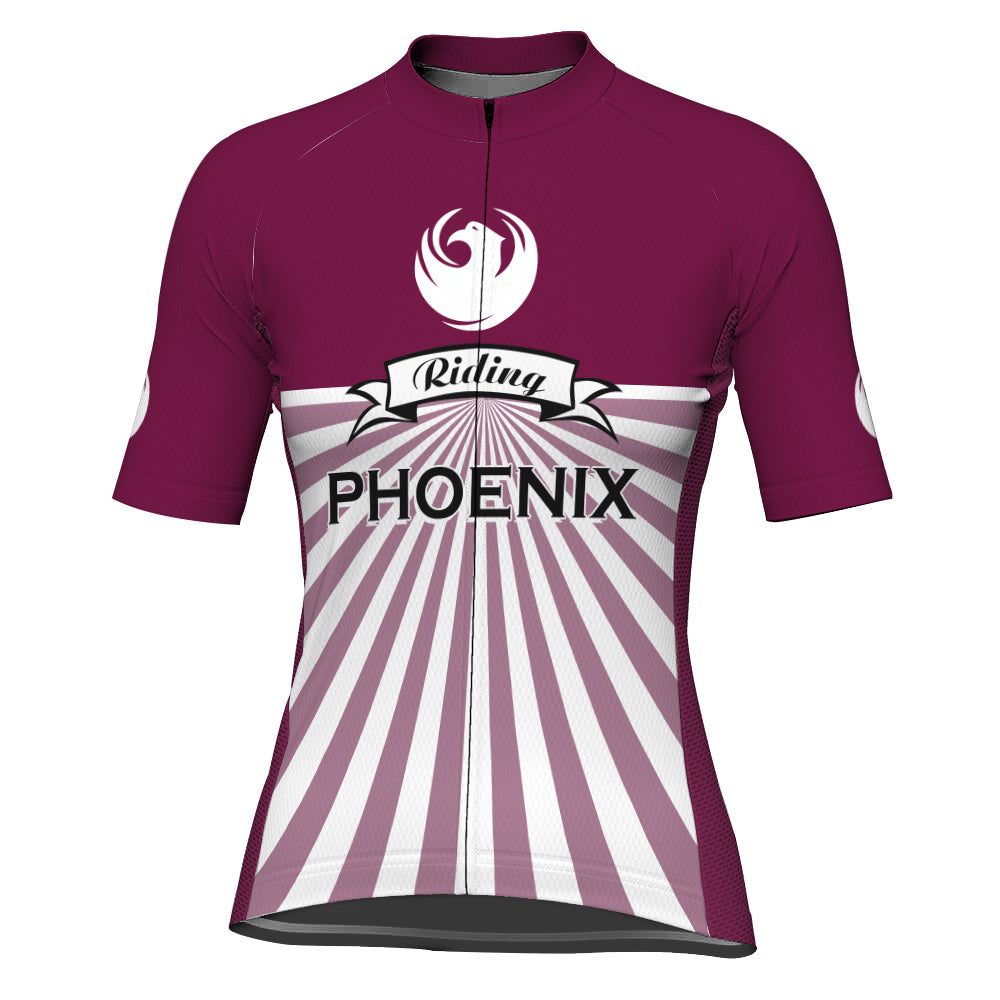 Customized Phoenix Winter Thermal Fleece Short Sleeve Cycling Jersey for Women
