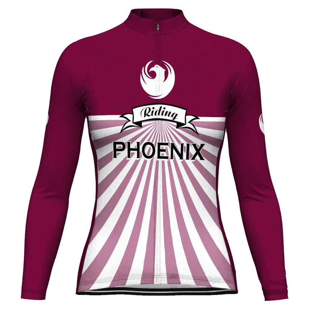 Customized Phoenix Winter Thermal Fleece Long Sleeve Cycling Jersey for Women