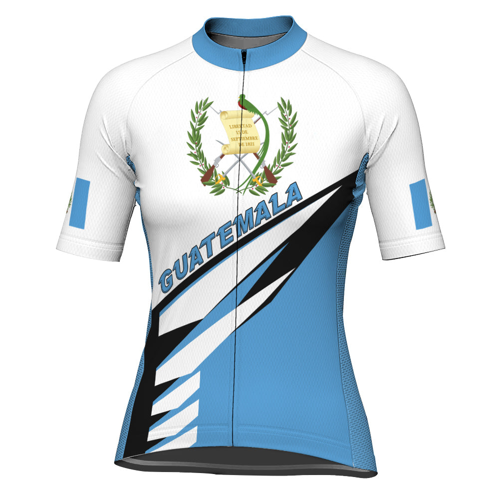 Customized Guatemala Winter Thermal Fleece Short Sleeve Cycling Jersey for Women