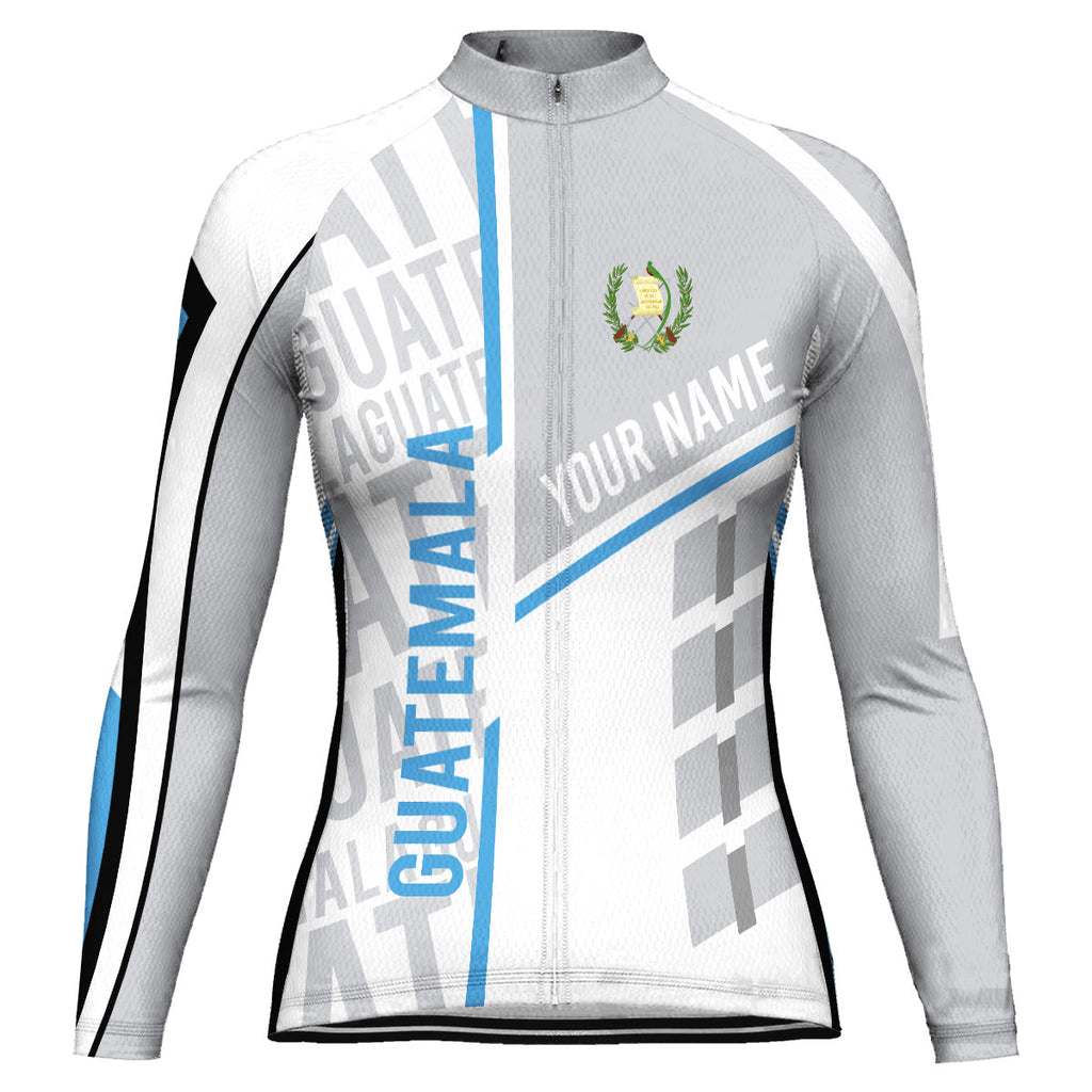 Customized Guatemala Winter Thermal Fleece Long Sleeve Cycling Jersey for Women