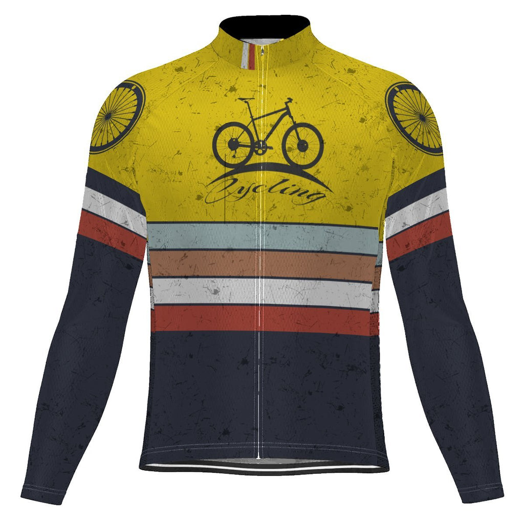 Vintage Long Sleeve Cycling Jersey for Men
