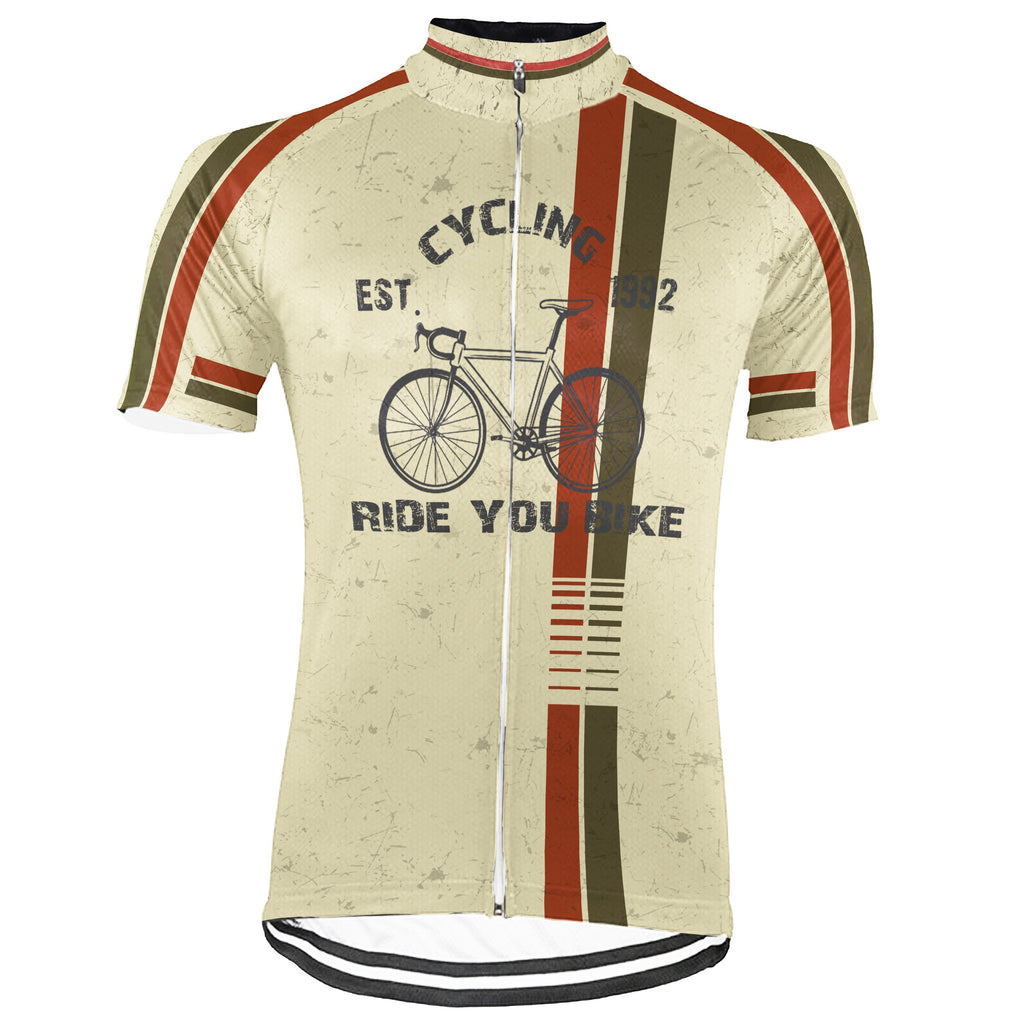 Vintage Short Sleeve Cycling Jersey for Men