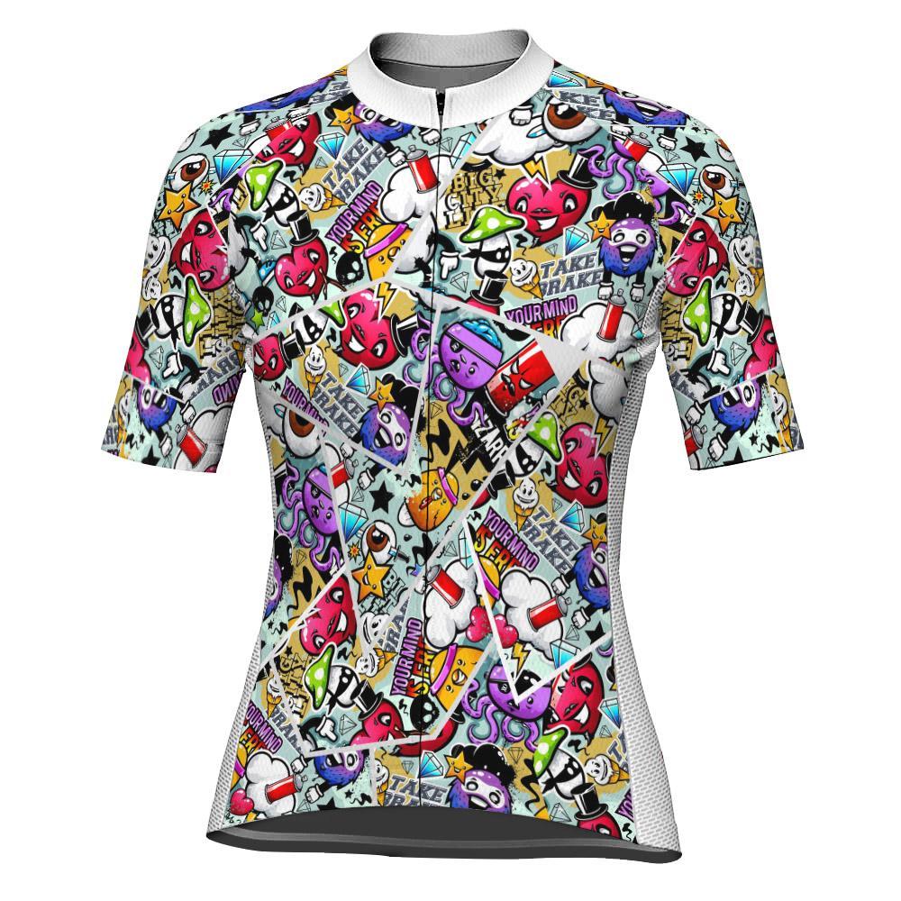 Crazy Short Sleeve Cycling Jersey for Women