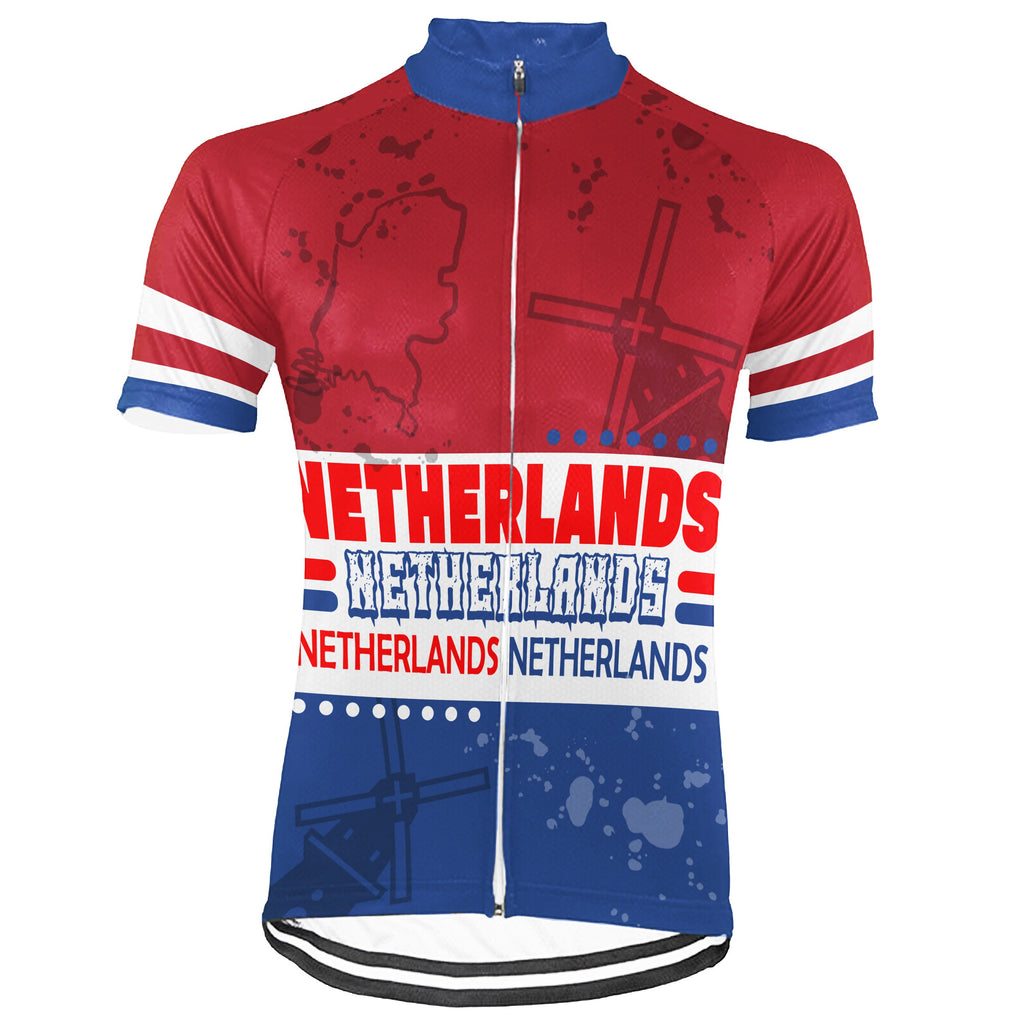 Customized Netherlands Short Sleeve Cycling Jersey for Men