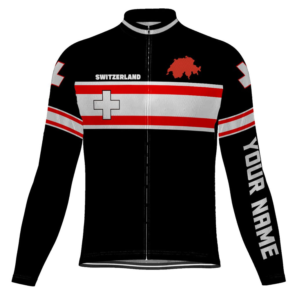 Customized Switzerland Long Sleeve Cycling Jersey for Men