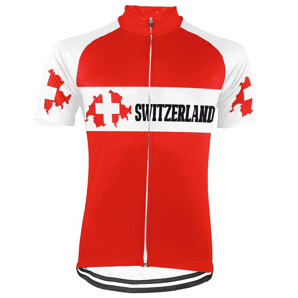 Customized Switzerland Short Sleeve Cycling Jersey for Men