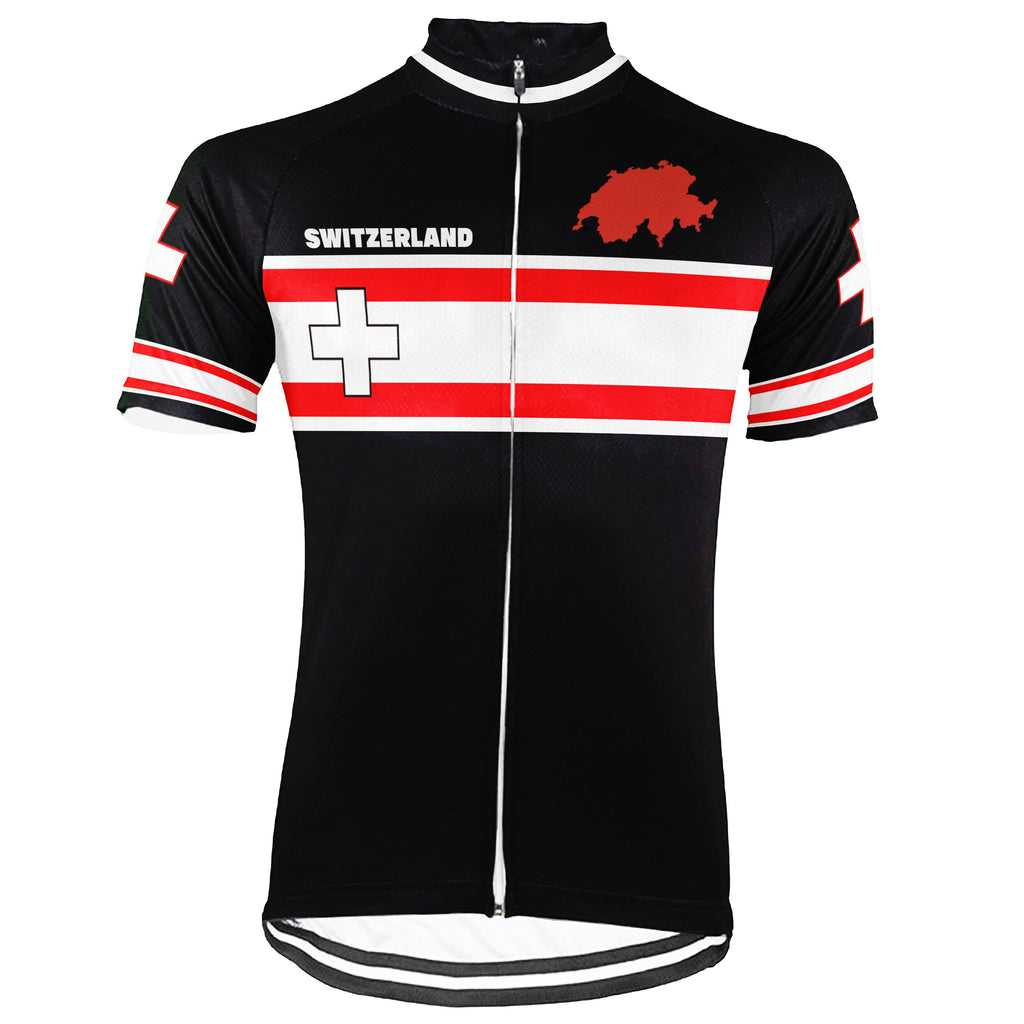 Customized Switzerland Short Sleeve Cycling Jersey for Men