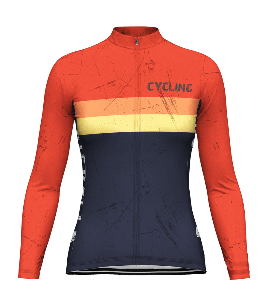 Vintage Long Sleeve Cycling Jersey for Women