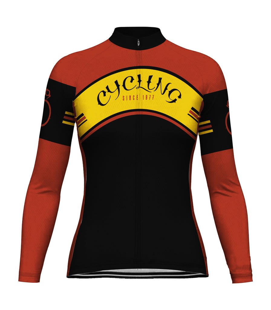 Vintage Long Sleeve Cycling Jersey for Women