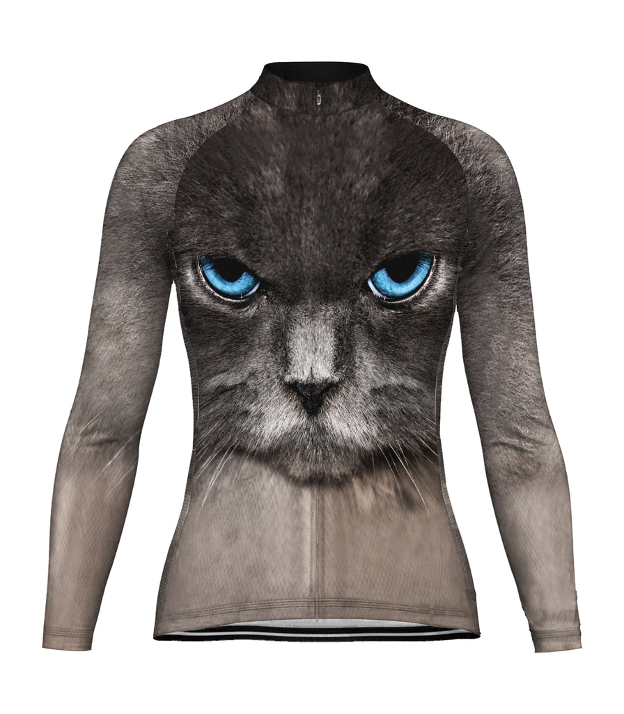 Colorful Cat Long Sleeve Cycling Jersey for Women