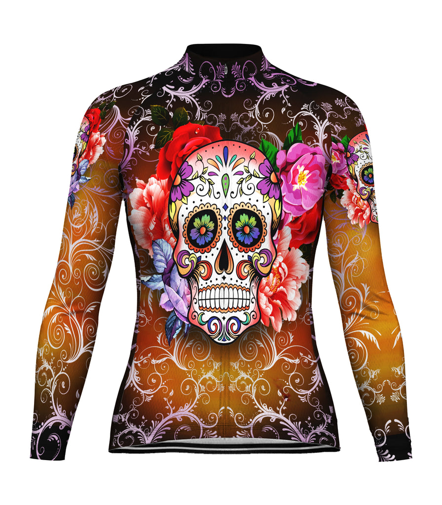 Skull Long Sleeve Cycling Jersey for Women