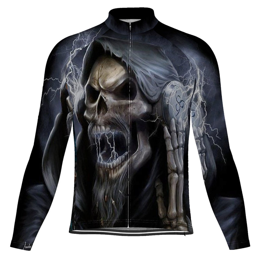 Skull Long Sleeve Cycling Jersey for Men