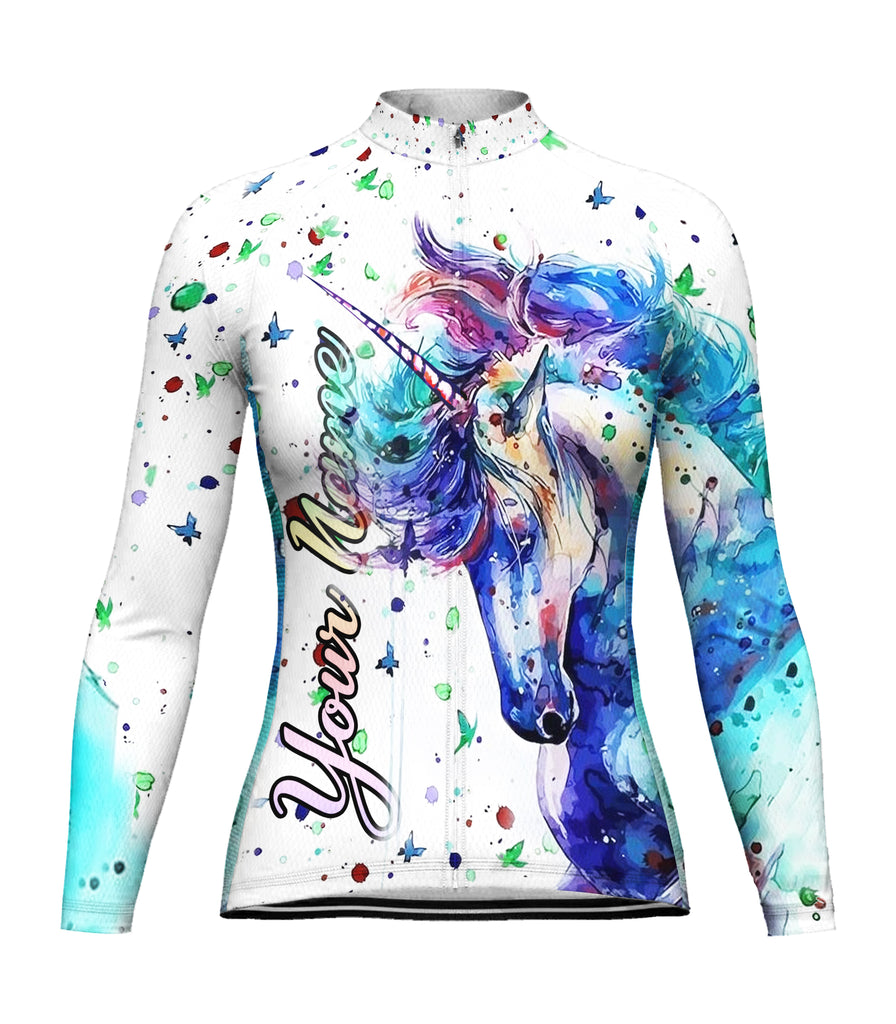 Customized Unicorn Long Sleeve Cycling Jersey for Women