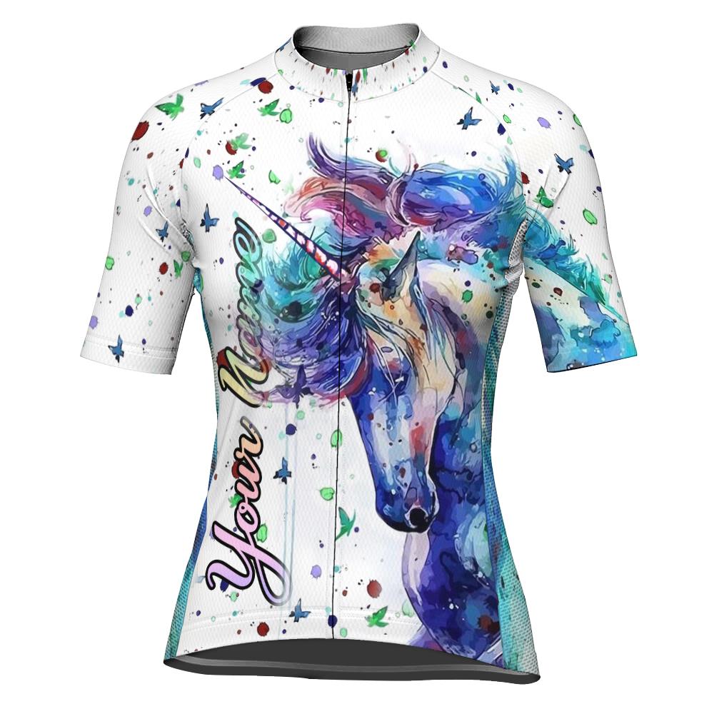 Customized Unicorn Short Sleeve Cycling Jersey for Women