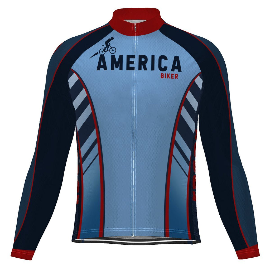Navy Long Sleeve Cycling Jersey for Men