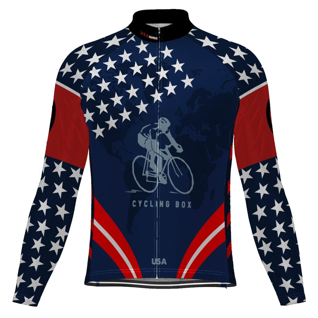 Navy Long Sleeve Cycling Jersey for Men
