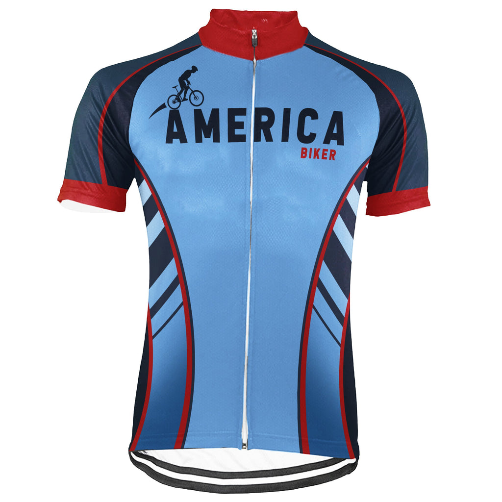 Navy Short Sleeve Cycling Jersey for Men
