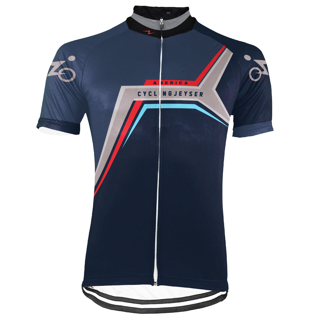 Navy Short Sleeve Cycling Jersey for Men