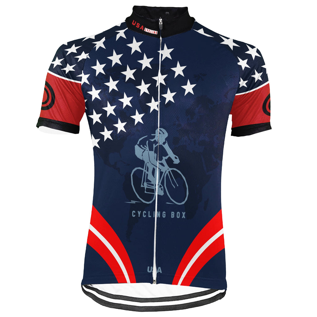 Navy Short Sleeve Cycling Jersey for Men