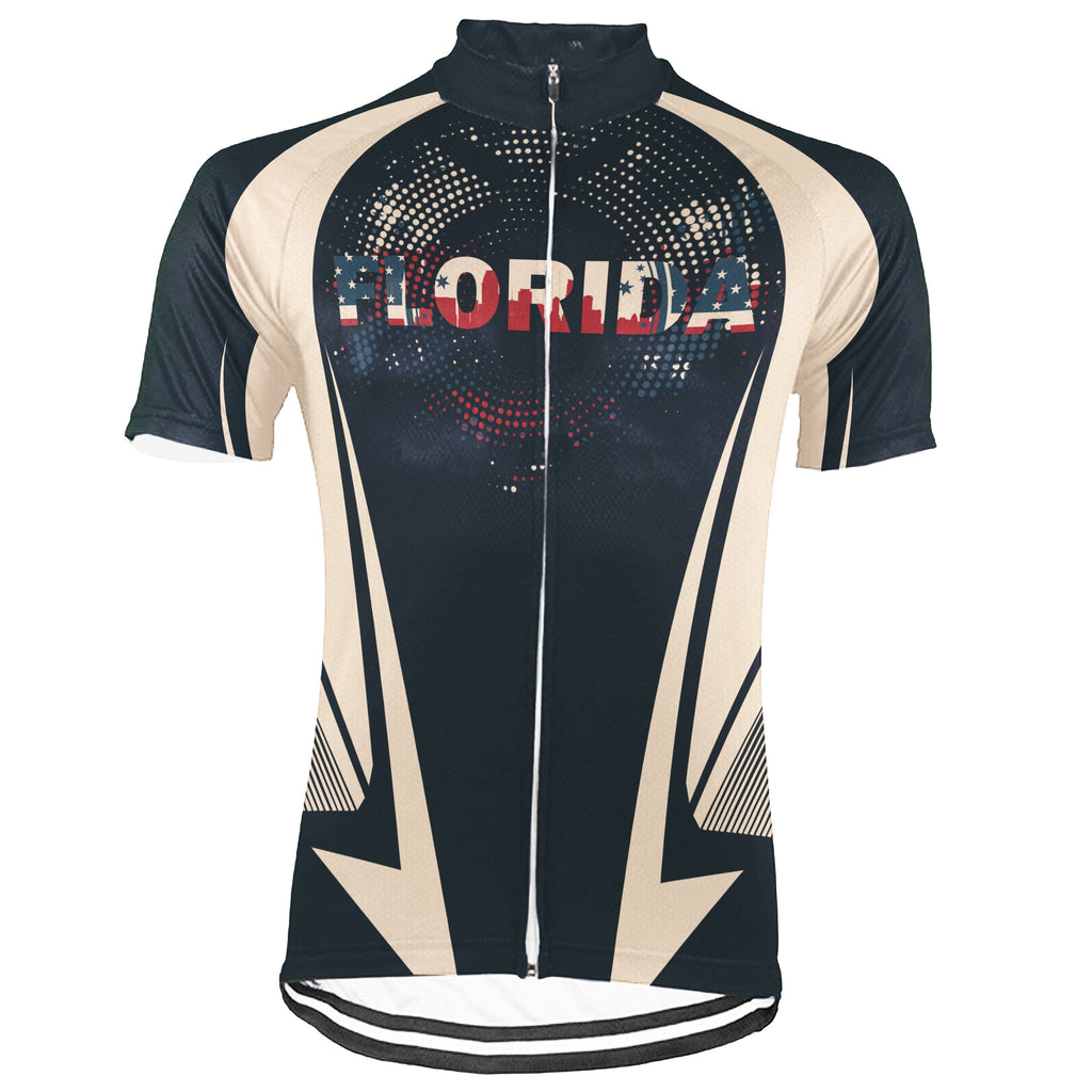 Customized Florida Winter Thermal Fleece Short Sleeve Cycling Jersey for Men