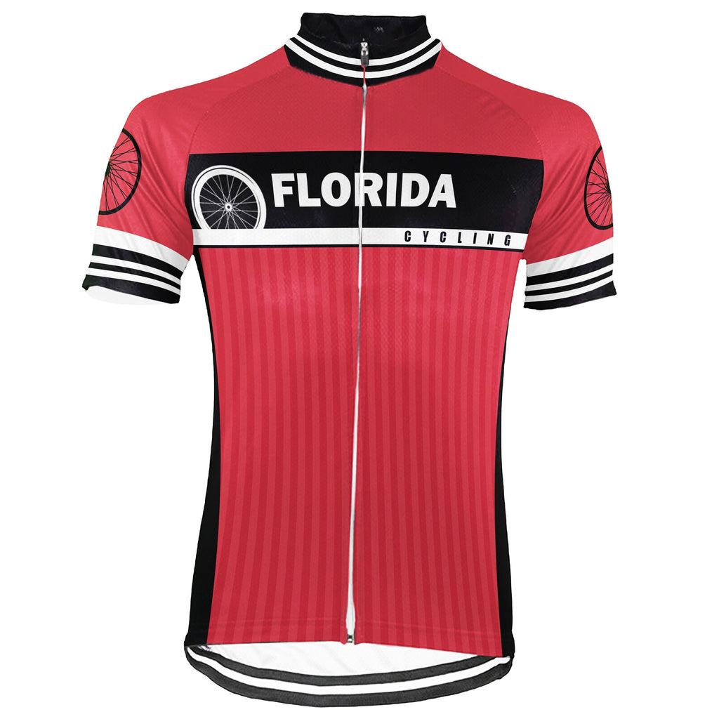 Customized Florida Winter Thermal Fleece Short Sleeve Cycling Jersey for Men