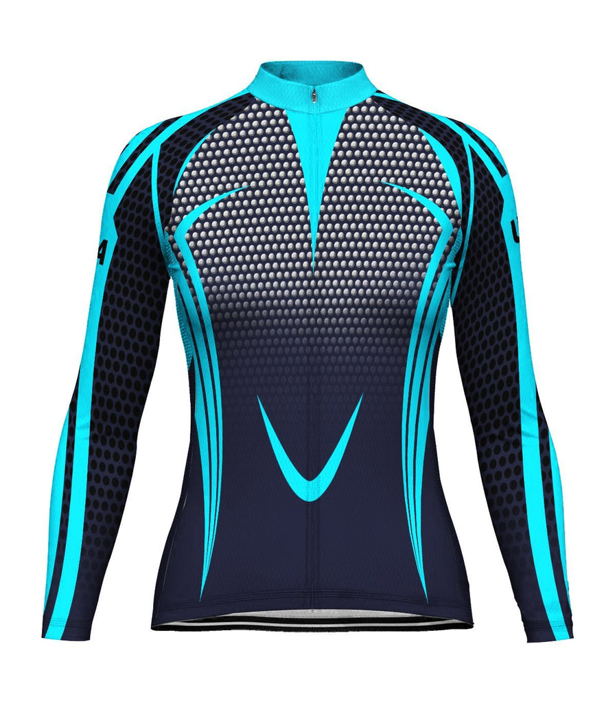 Navy Long Sleeve Cycling Jersey for Women
