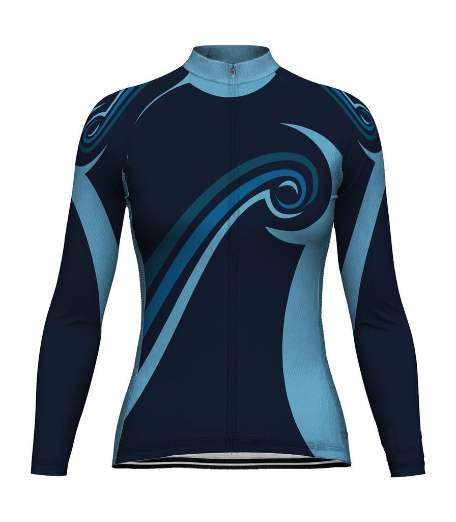 Navy Long Sleeve Cycling Jersey for Women