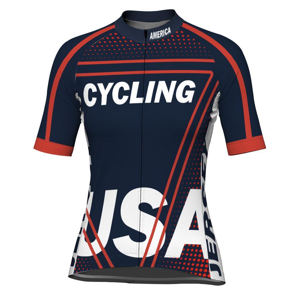 Navy Short Sleeve Cycling Jersey for Women
