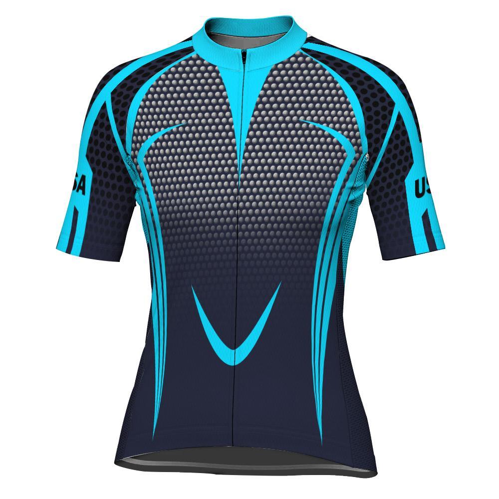 Navy Short Sleeve Cycling Jersey for Women