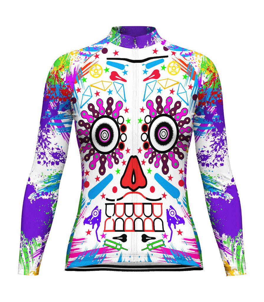 Skull Long Sleeve Cycling Jersey for Women