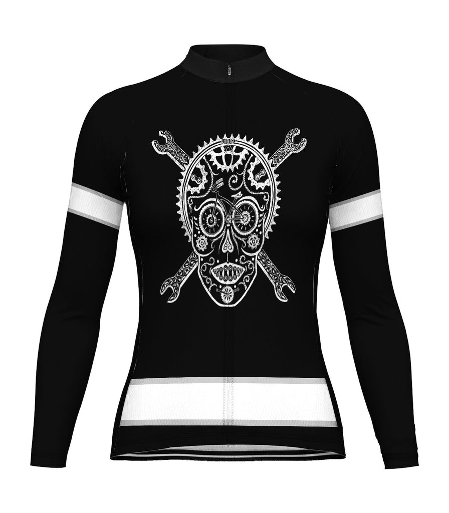 Skull Long Sleeve Cycling Jersey for Women