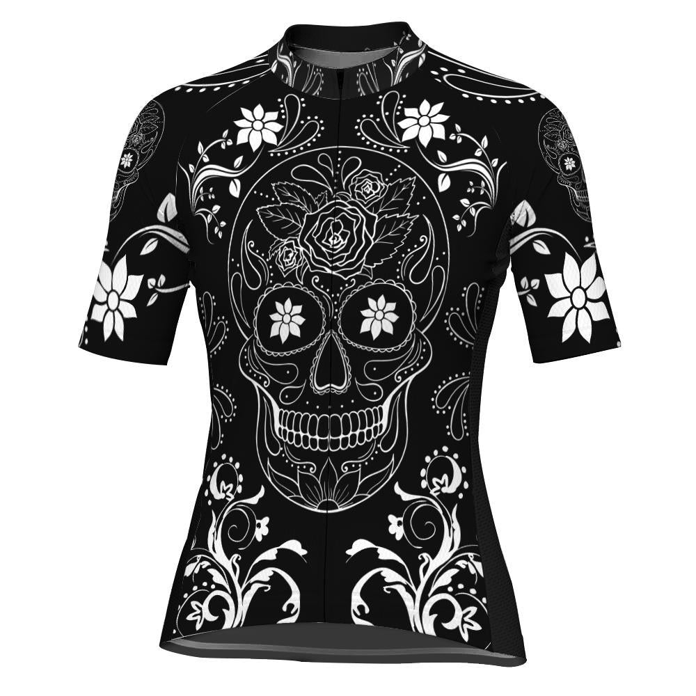 Skull Short Sleeve Cycling Jersey for Women