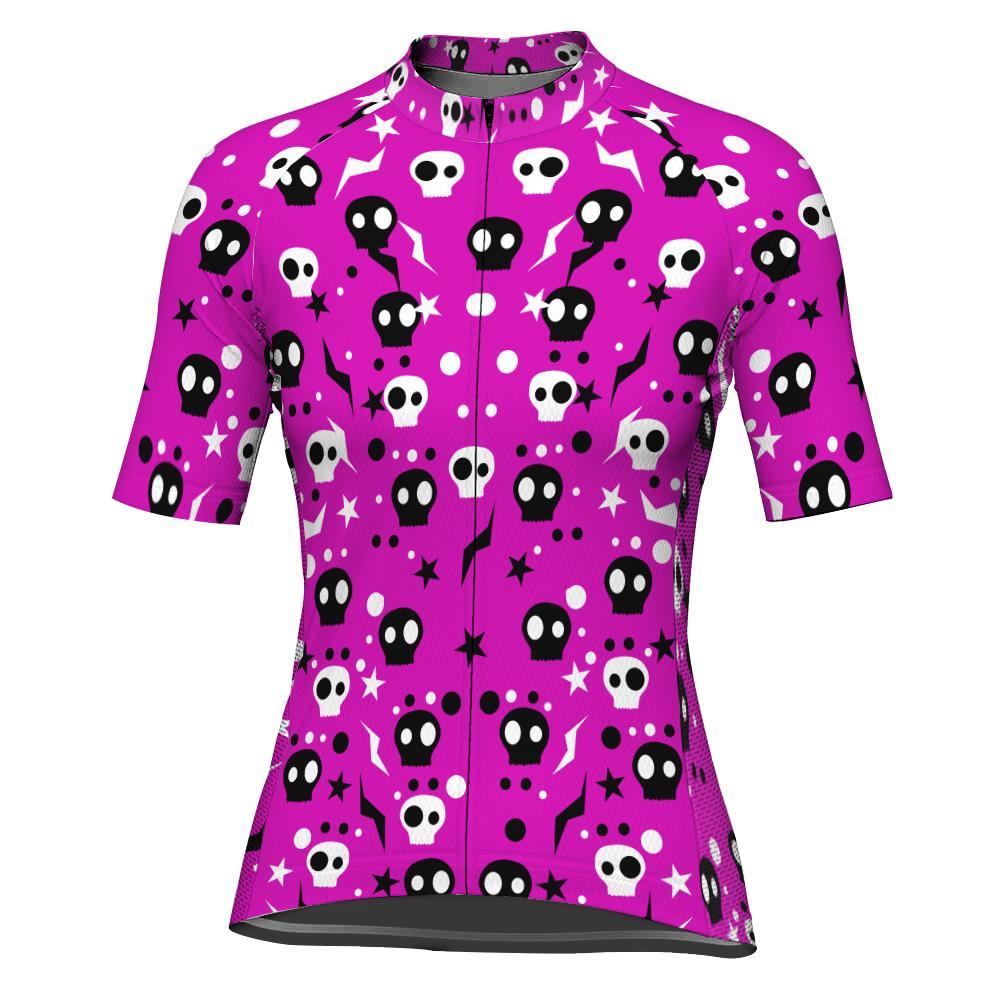 Skull Short Sleeve Cycling Jersey for Women