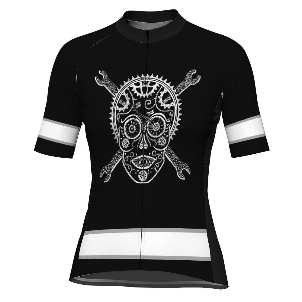Skull Short Sleeve Cycling Jersey for Women