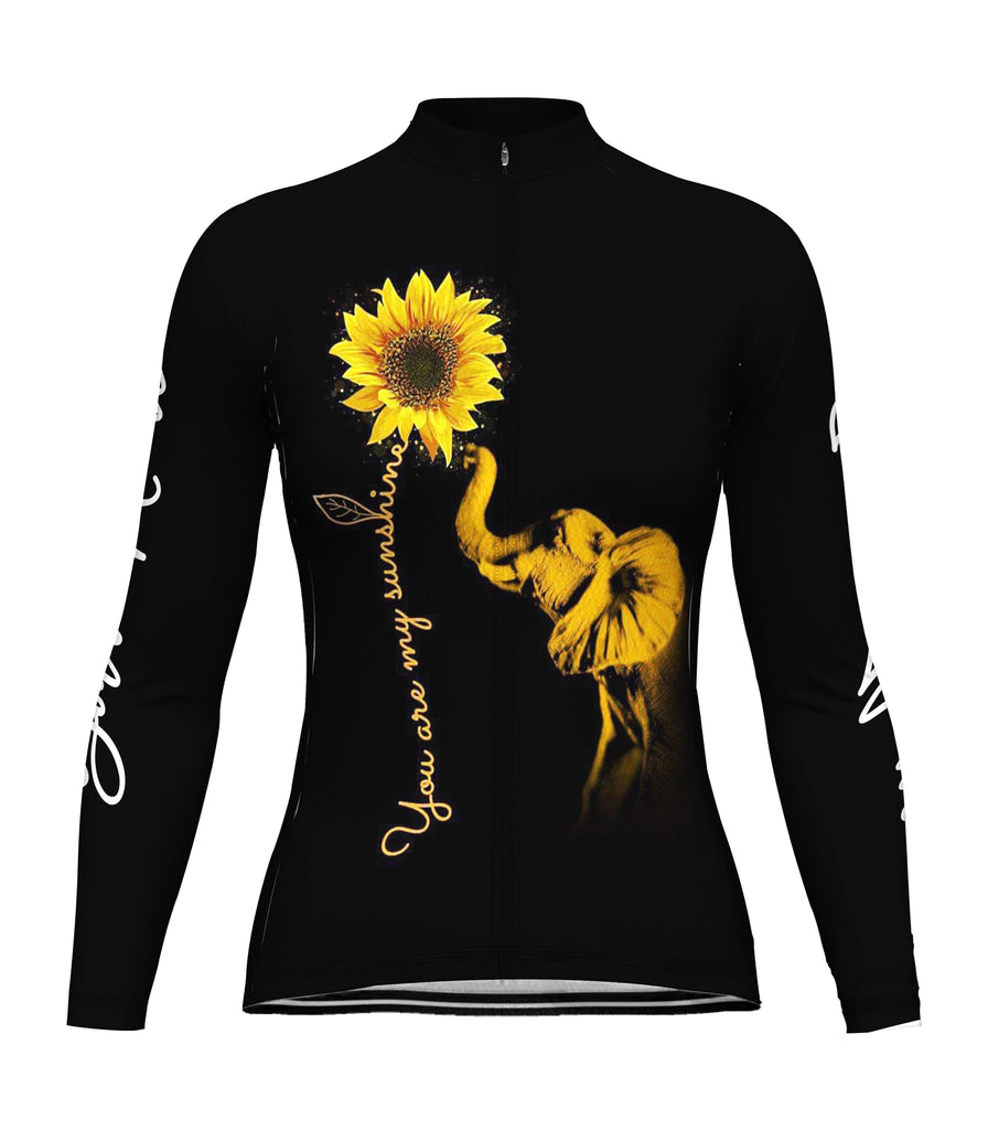 Customized Elephant Long Sleeve Cycling Jersey for Women