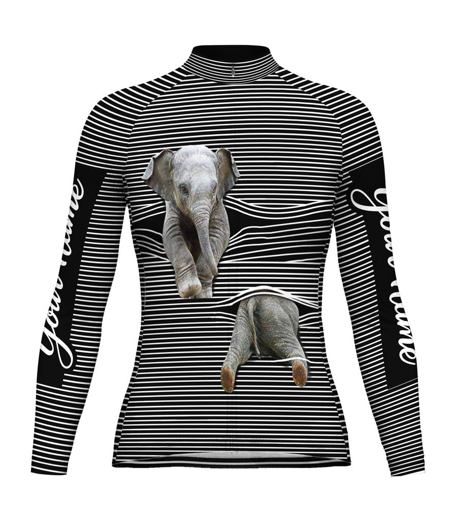 Customized Elephant Long Sleeve Cycling Jersey for Women