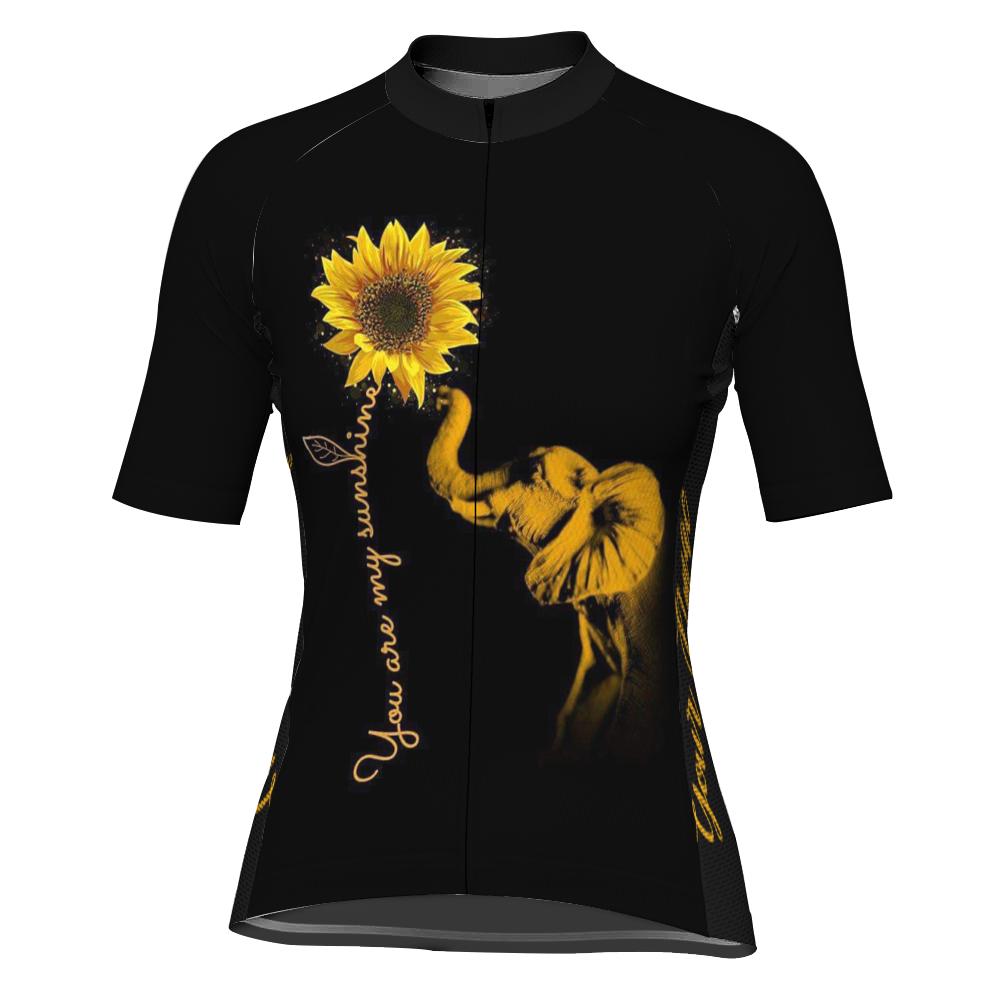 Customized Elephant Short Sleeve Cycling Jersey for Women