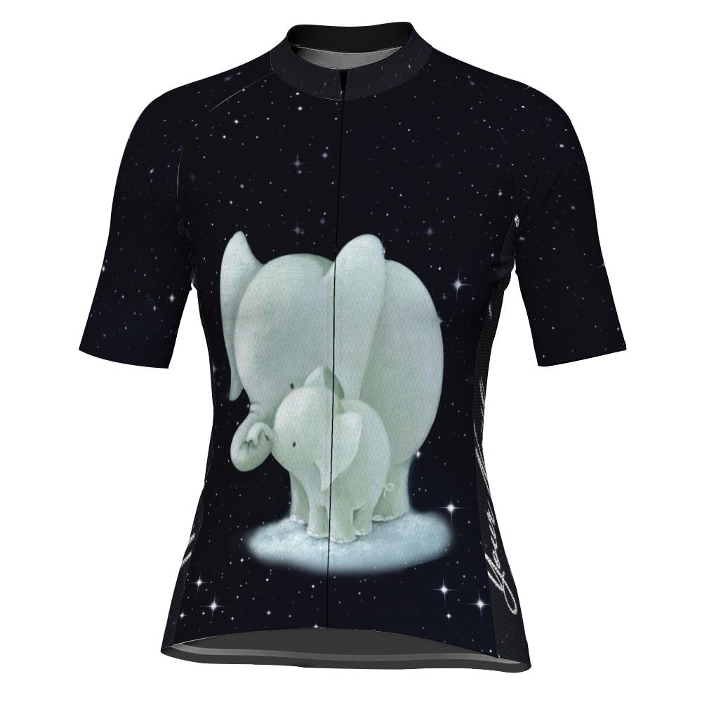 Customized Elephant Short Sleeve Cycling Jersey for Women