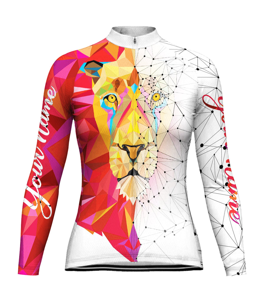 Customized Lion Long Sleeve Cycling Jersey for Women