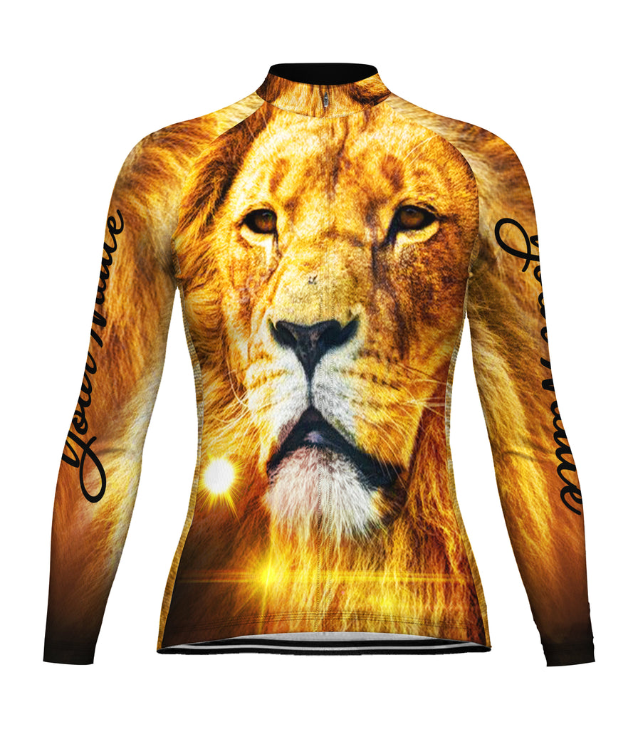 Customized Lion Long Sleeve Cycling Jersey for Women