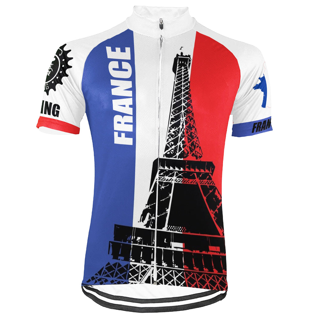 Customized France Short Sleeve Cycling Jersey for Men