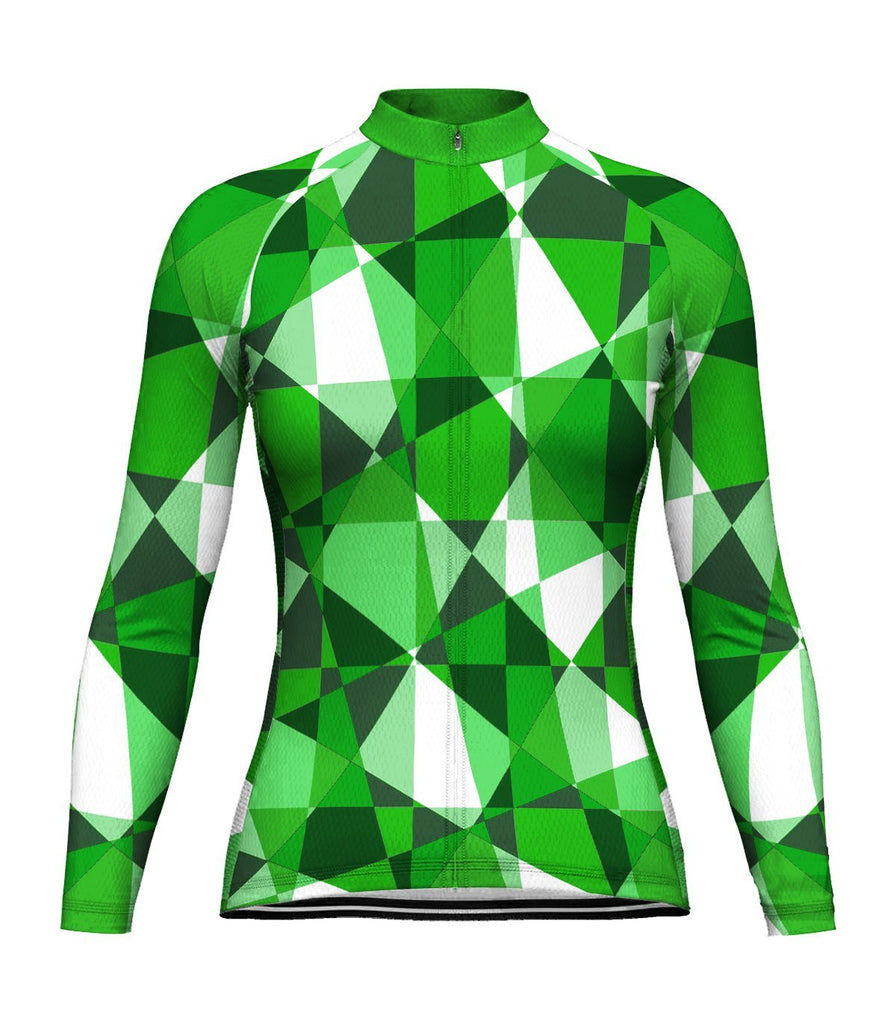 Green Long Sleeve Cycling Jersey for Women