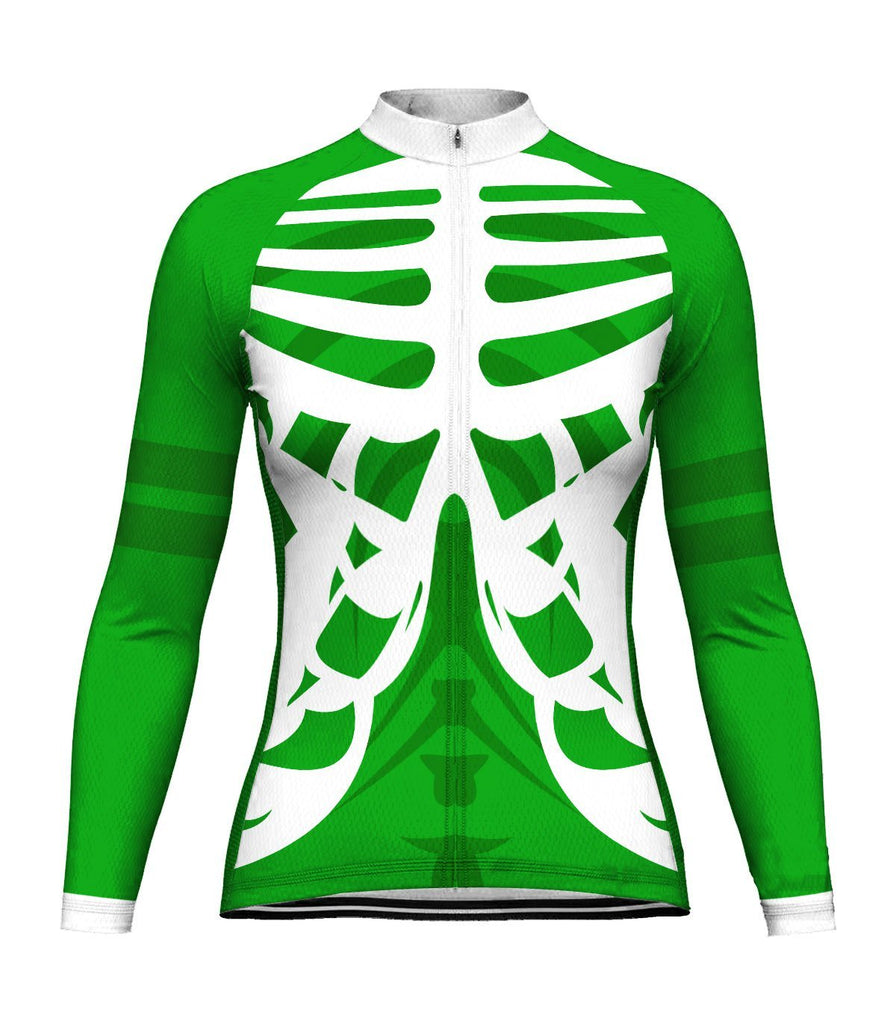 Green Long Sleeve Cycling Jersey for Women
