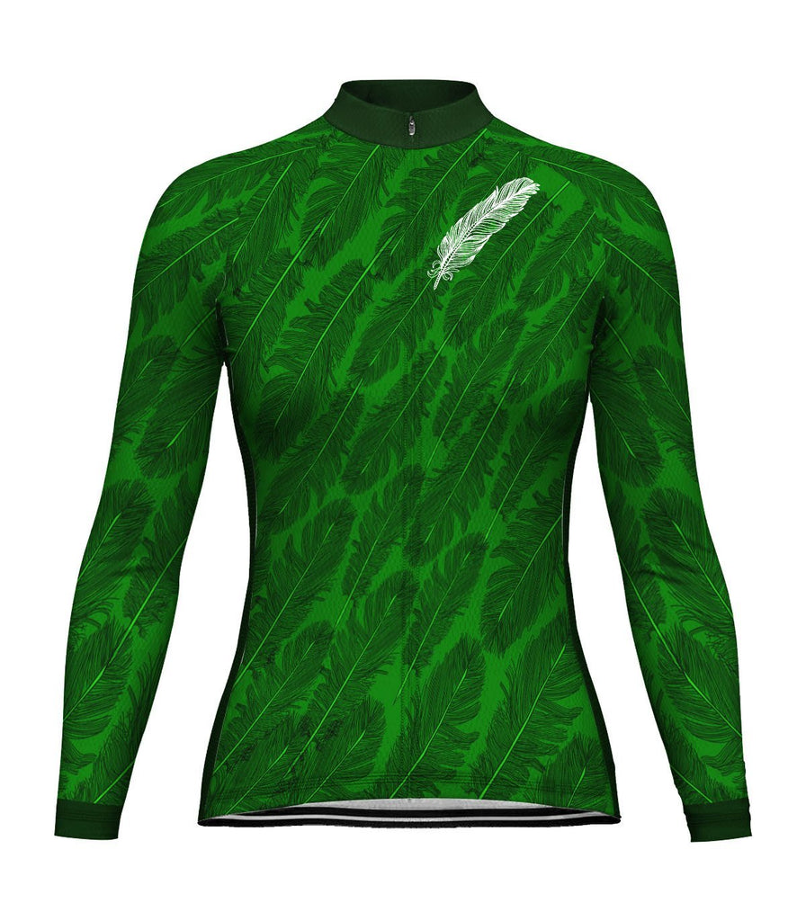 Green Long Sleeve Cycling Jersey for Women