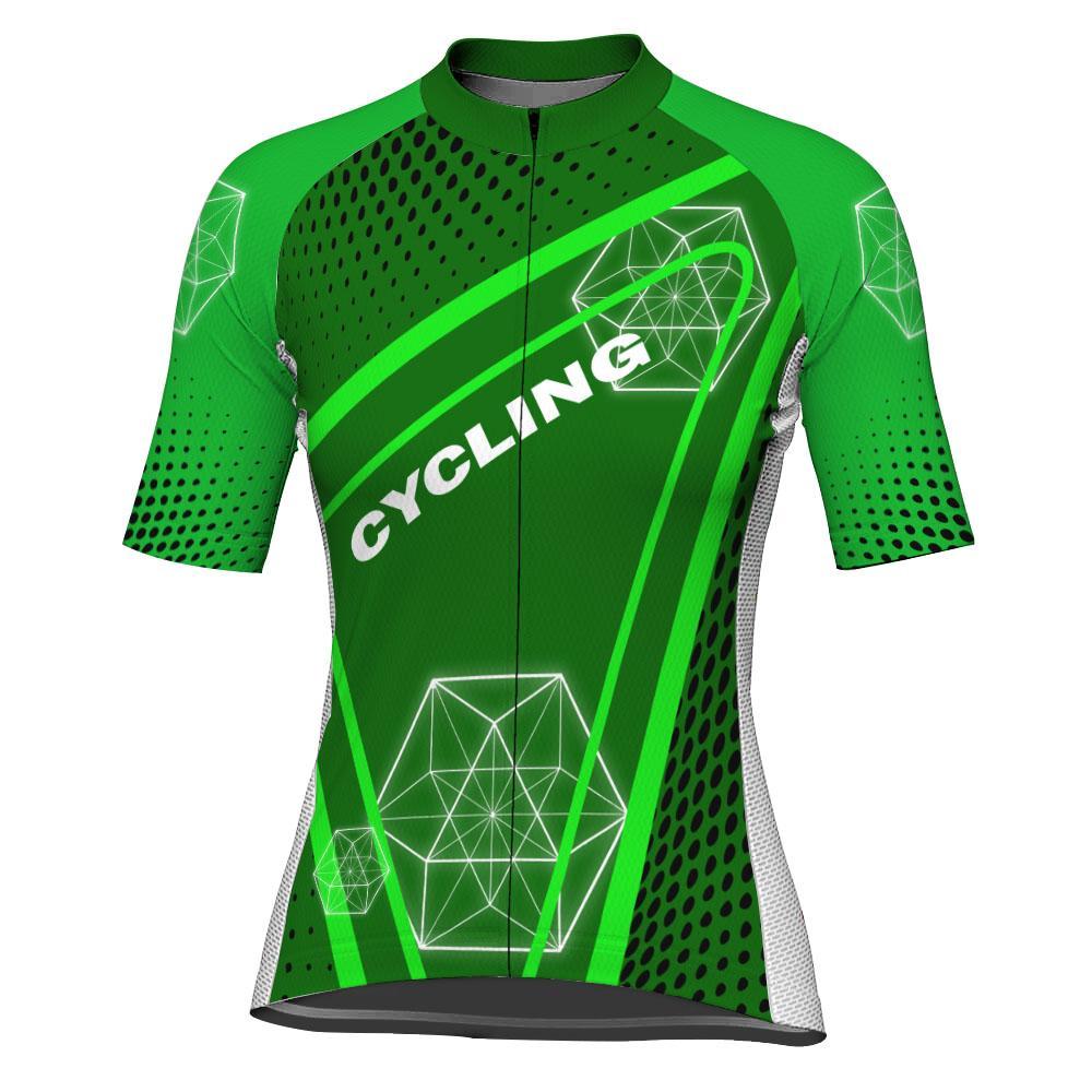Green Short Sleeve Cycling Jersey for Women